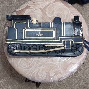 Kate Spade NY All Aboard Train Clutch Purse Black